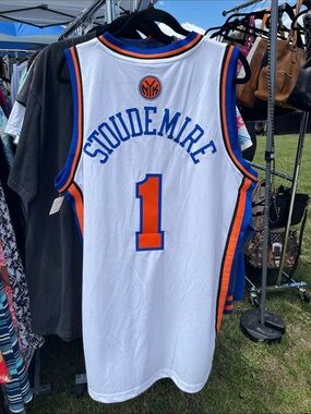 adidas White New York Knicks Stoudemire #1 Basketball Jersey